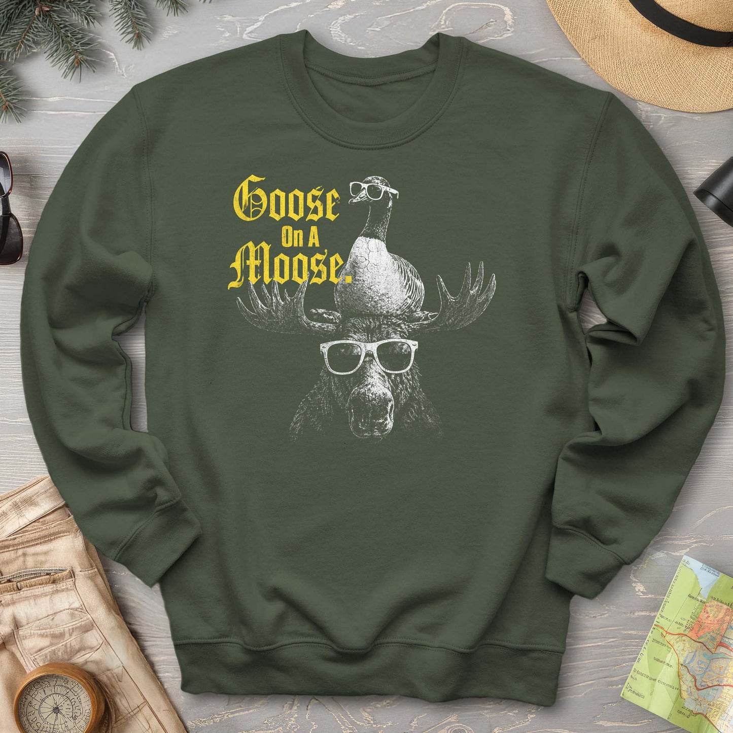Goose On A Moose Halftone Sweatshirt