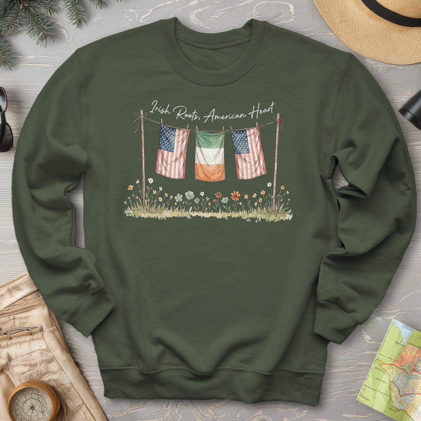 Irish Roots American Heart Sweatshirt