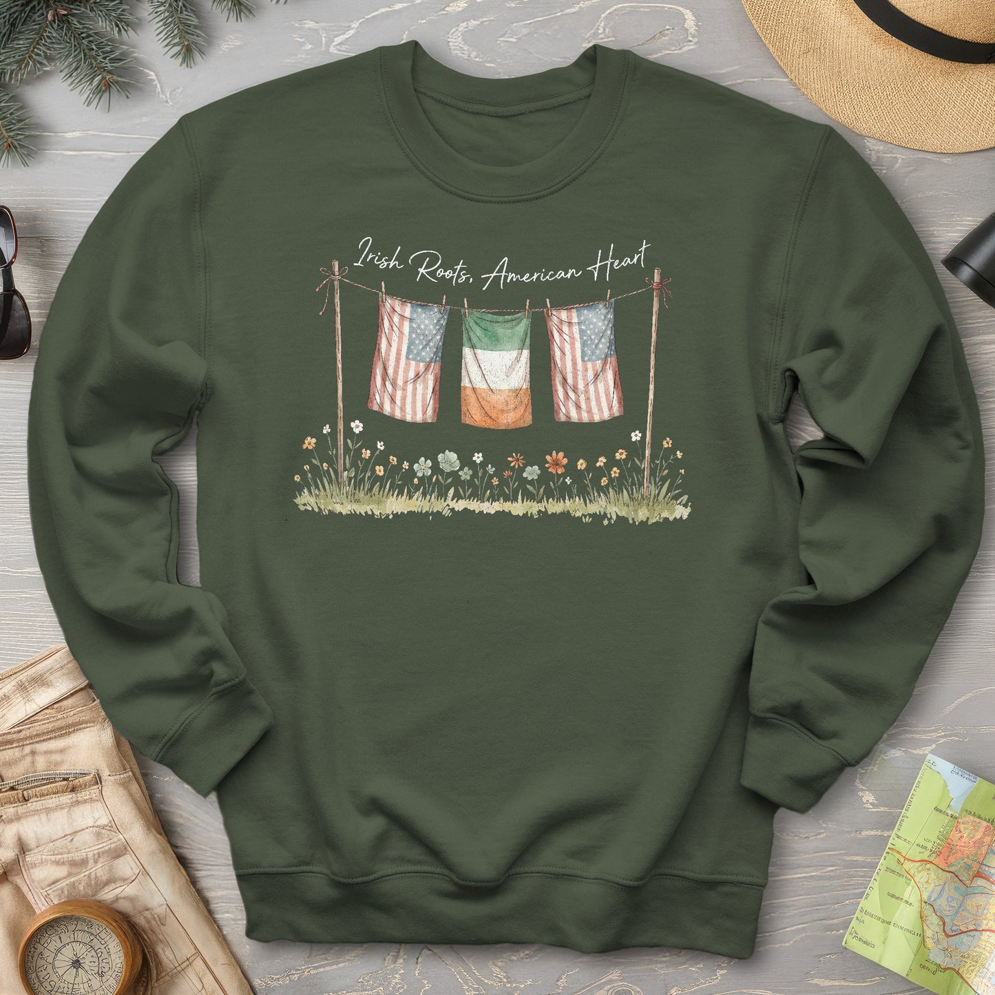 Irish Roots American Heart Sweatshirt