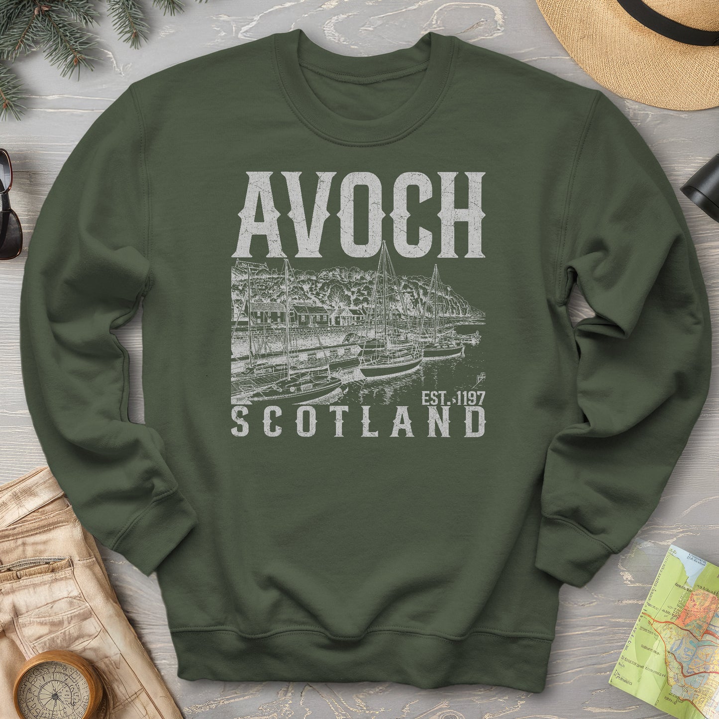 Avoch Scotland Sketch Sweatshirt