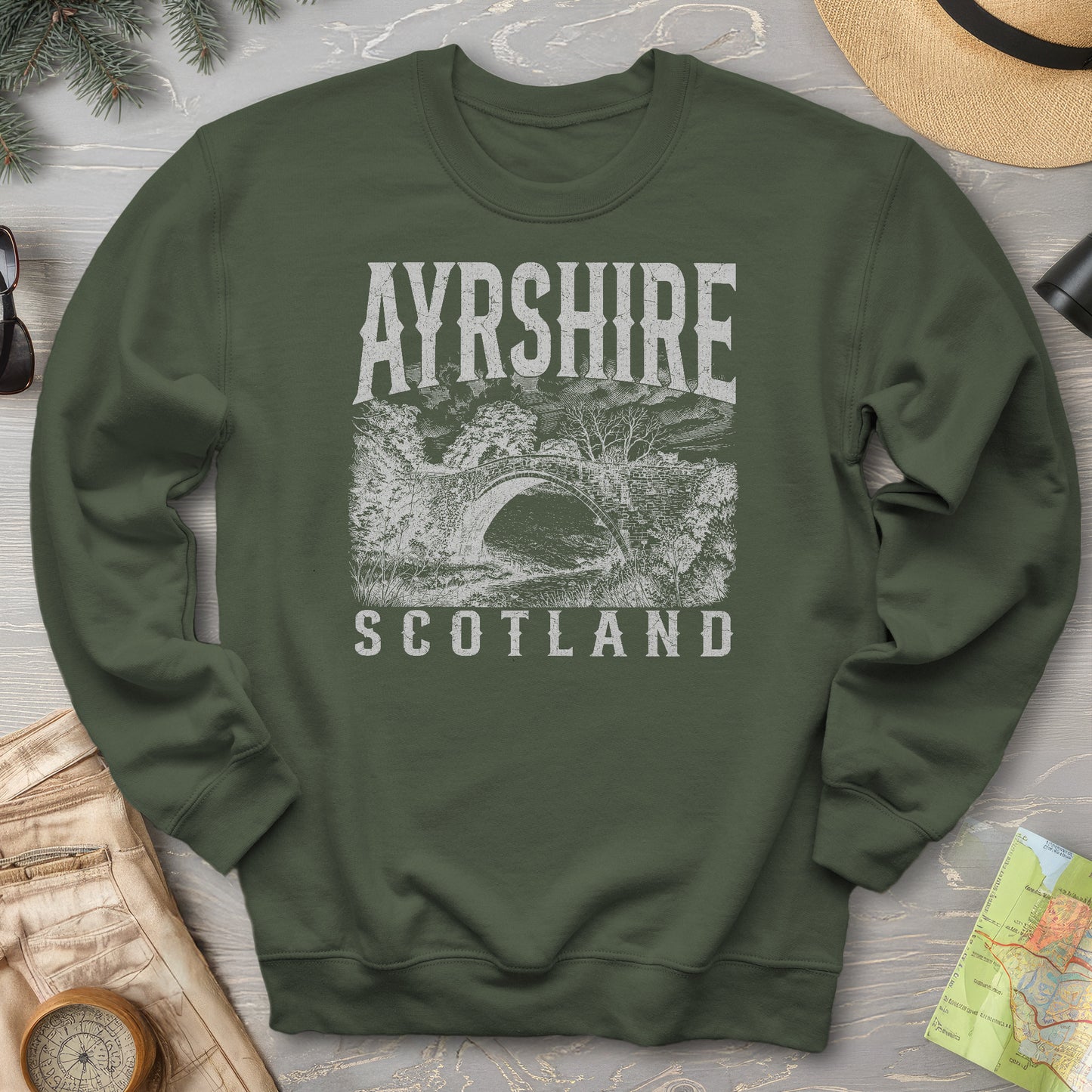 Ayrshire Scotland Sketch Sweatshirt