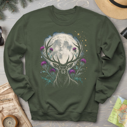 Moonlit Stag Thistle Sweatshirt