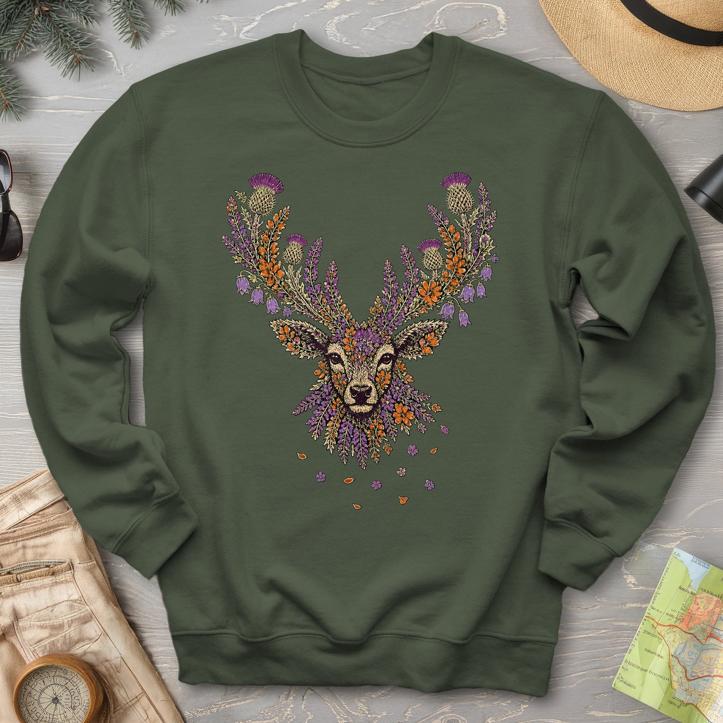 Floral Stag Sweatshirt