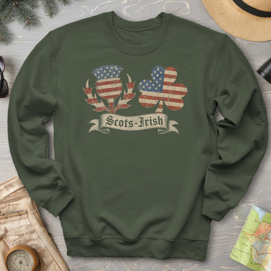 Scots-Irish Thistle Shamrock Flag Sweatshirt