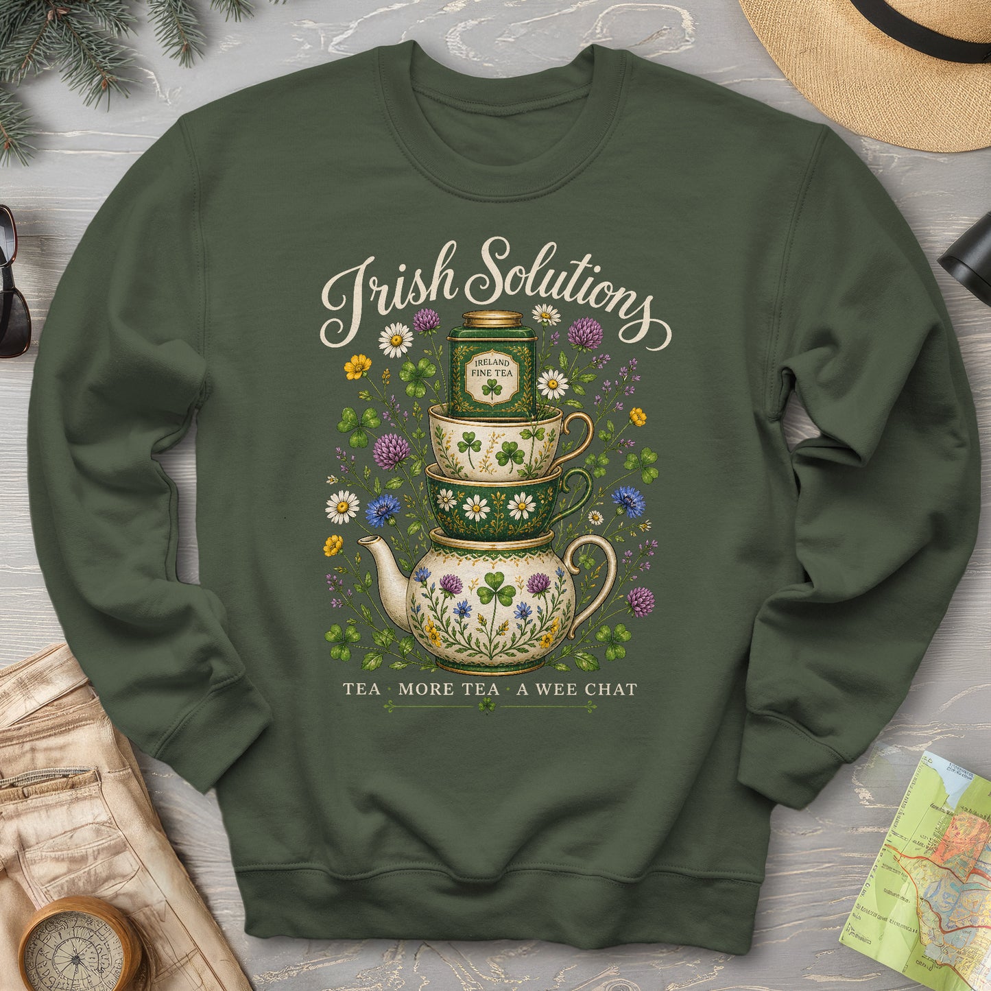 Irish Solutions Tea Cups Sweatshirt