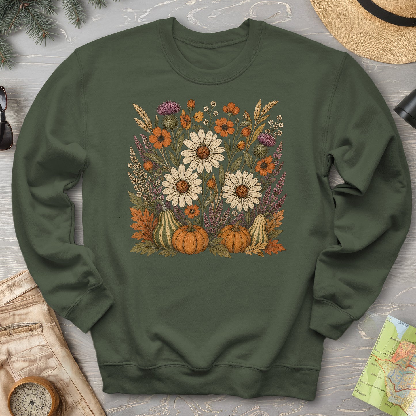 Pumpkin Florals Sweatshirt