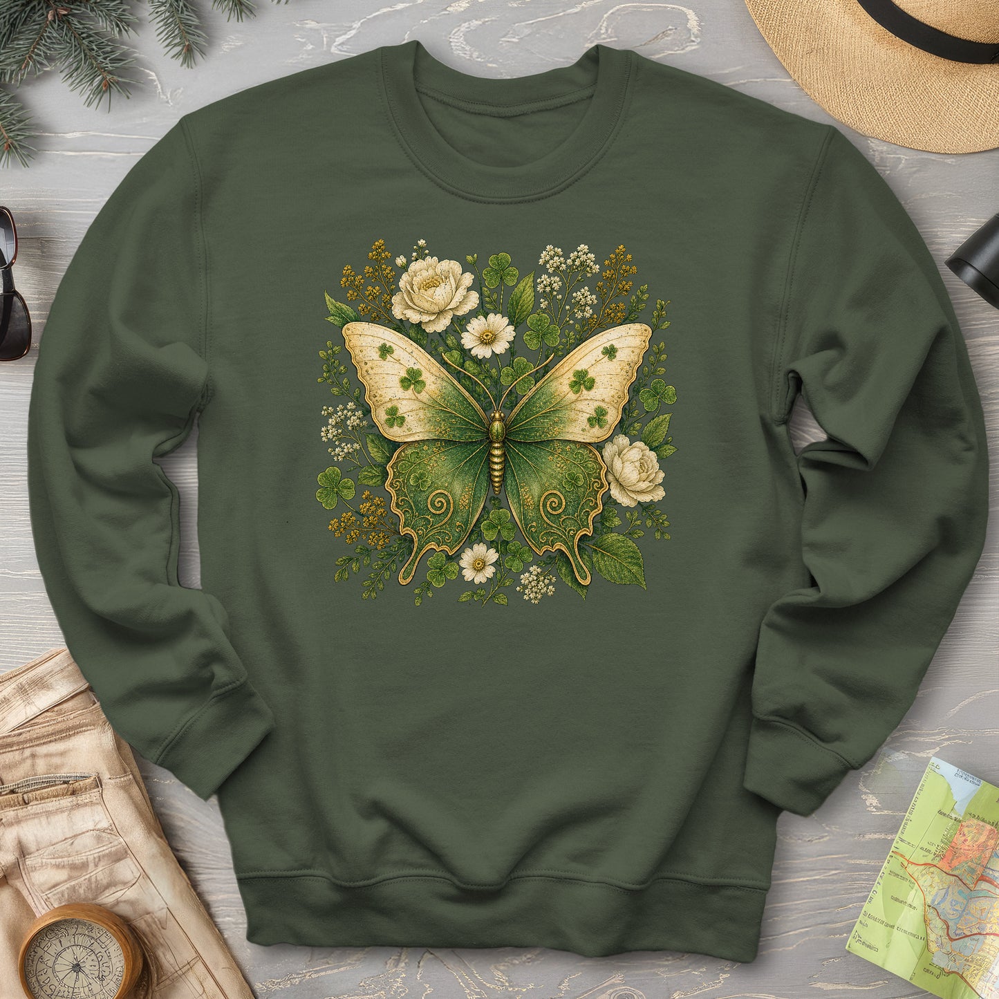 Irish Butterfly Floral Sweatshirt