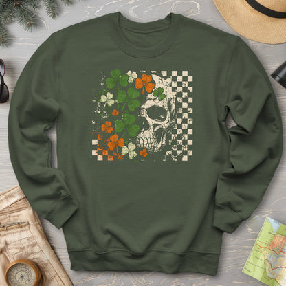Shamrock Skull Check Sweatshirt