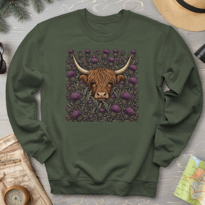 Highland Coo Thistle Sweatshirt