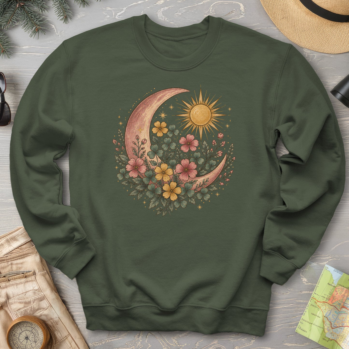 Shamrock Crescent Moon Sweatshirt
