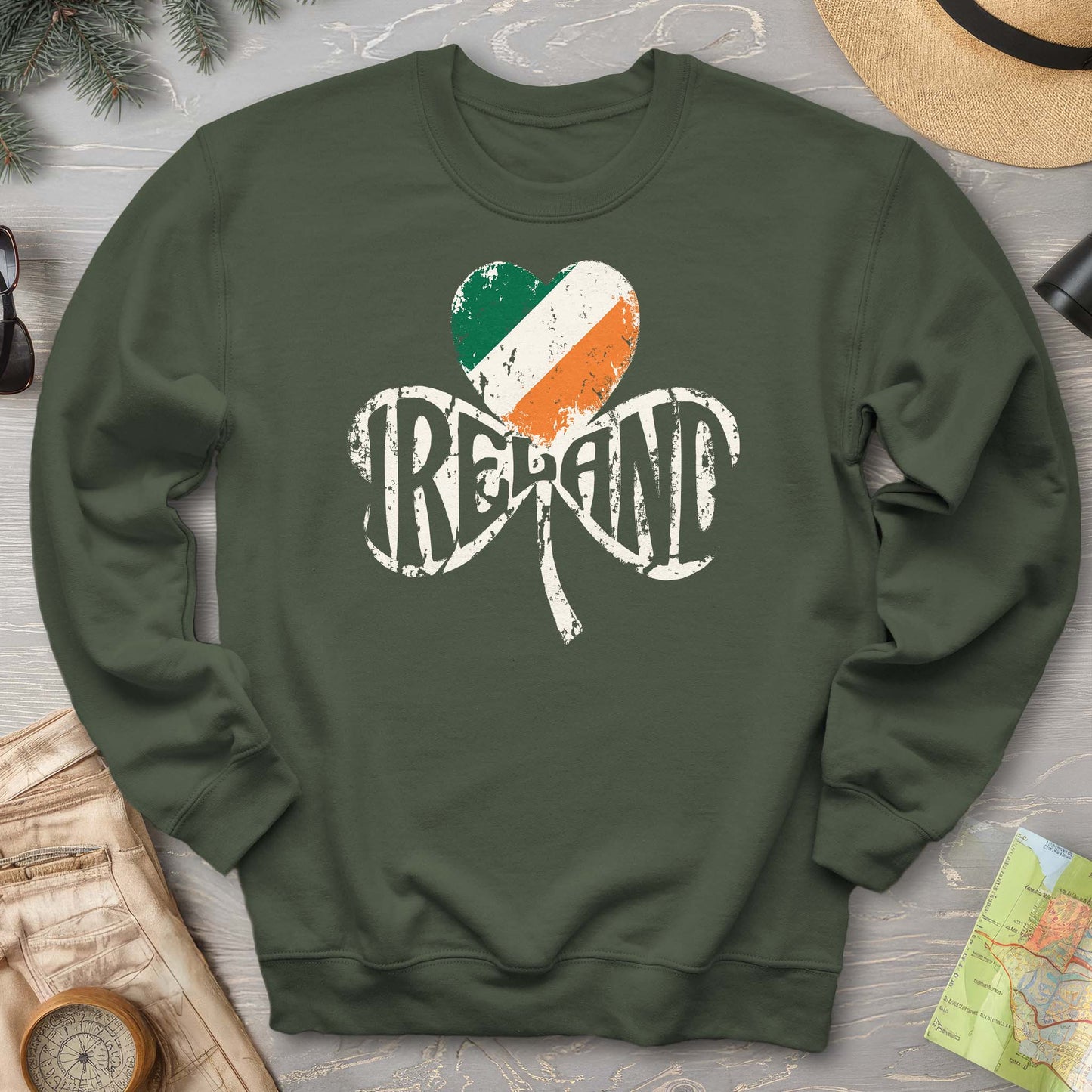 Ireland Shamrock Flag Sweatshirt
