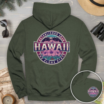 Hawaii Badge Front/Back Print Hoodie