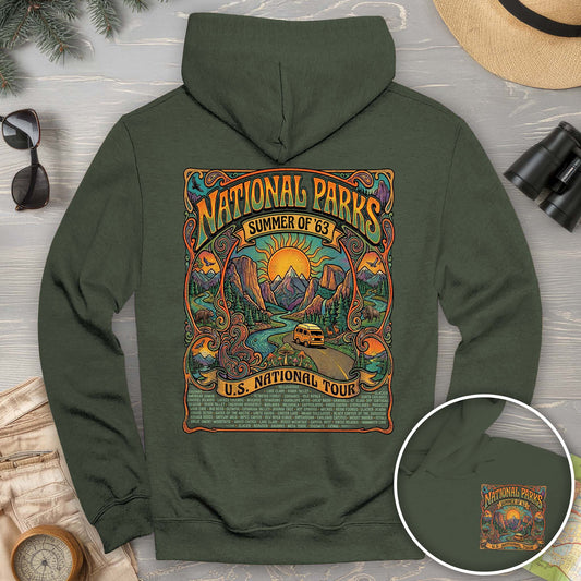 National Parks Summer Tour Front/Back Print Hoodie