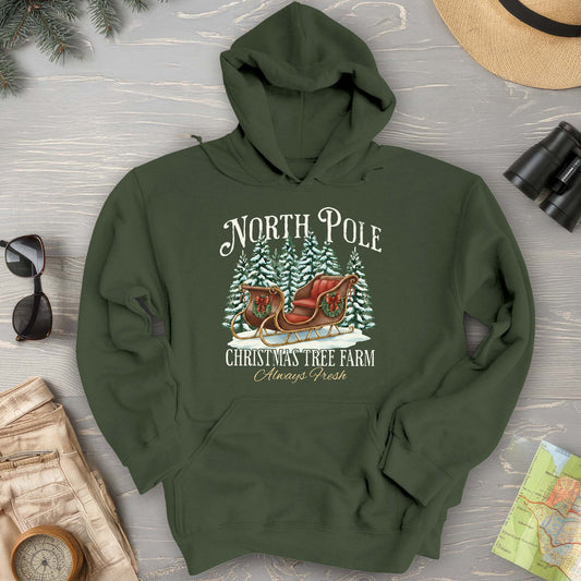 North Pole Christmas Tree Farm Hoodie