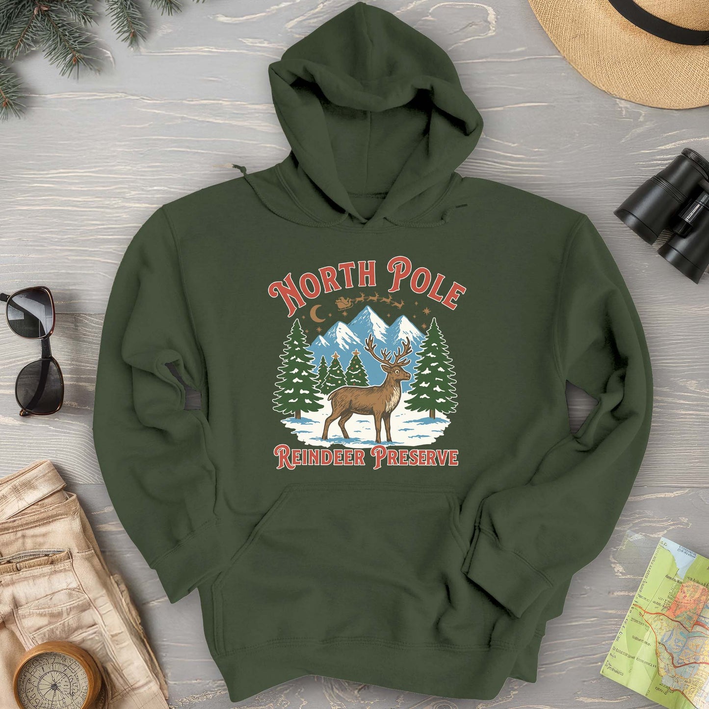 North Pole Reindeer Preserve Hoodie