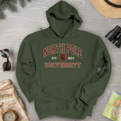 North Pole University Holiday Plaid Hoodie