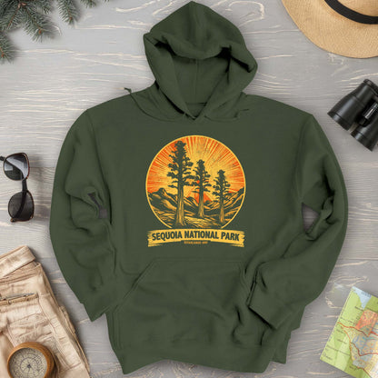 Sequoia 3 Trees Vintage Print Hoodie