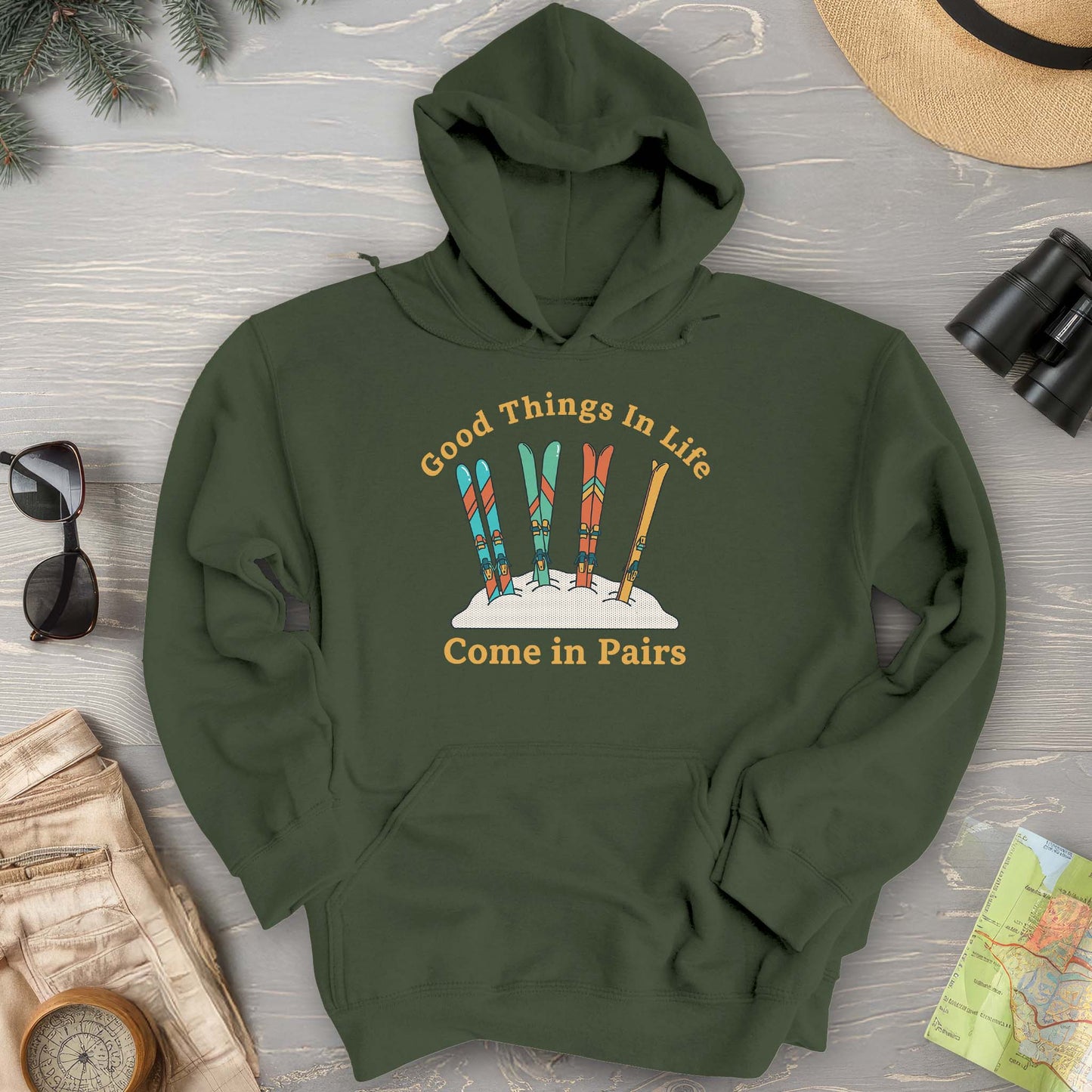 Good Things Come In Pairs Ski Hoodie