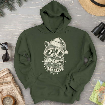 Feral and Festive Racoon Hoodie