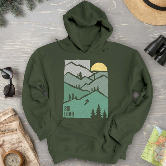Ski Utah Mountains Hoodie