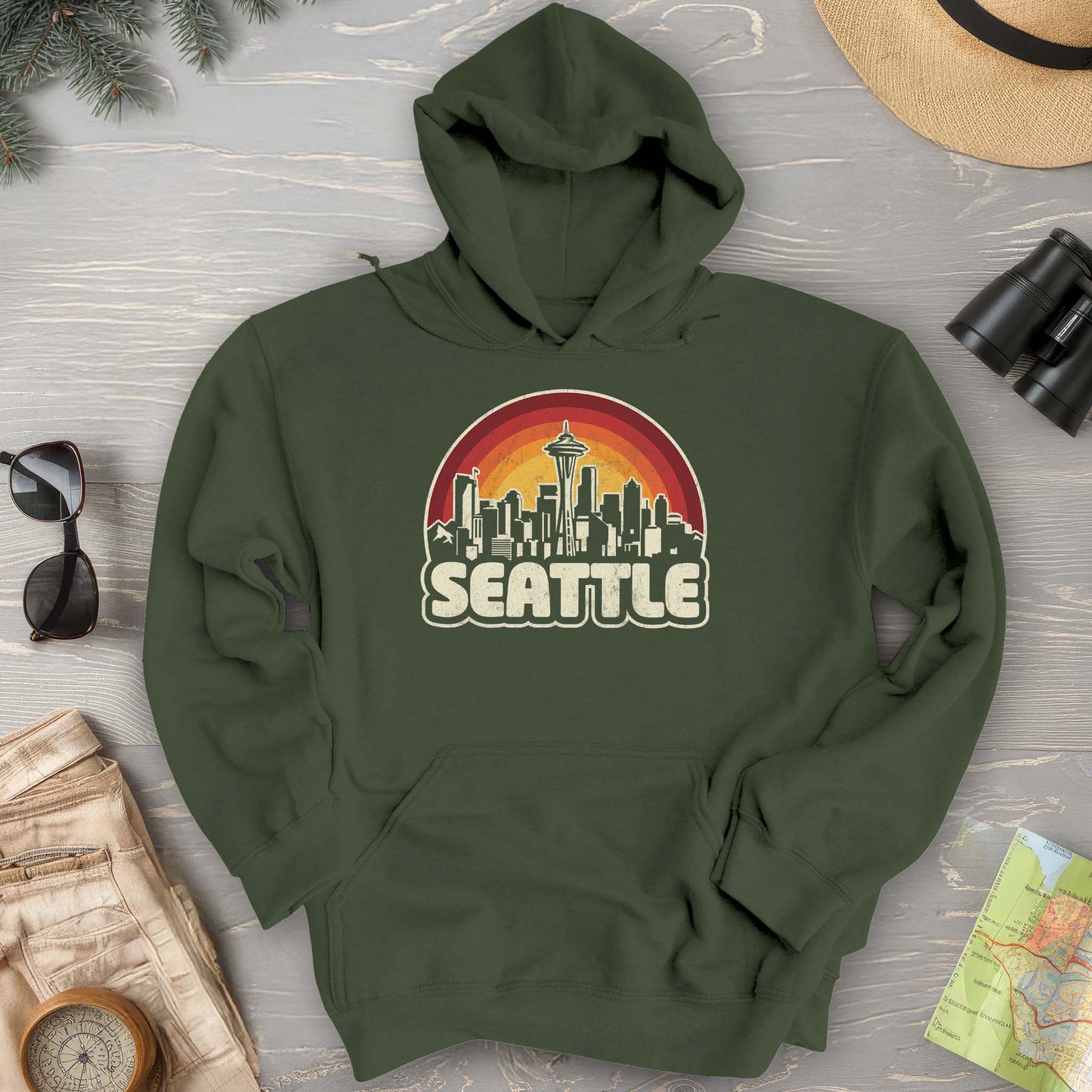 Seattle Retro Sunset Hoodie