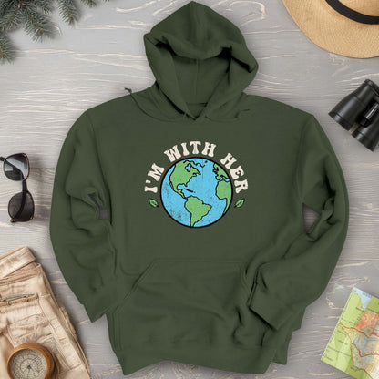 I'm With Her Earth Hoodie