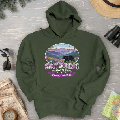 Smoky Mountains Retro Bear Hoodie
