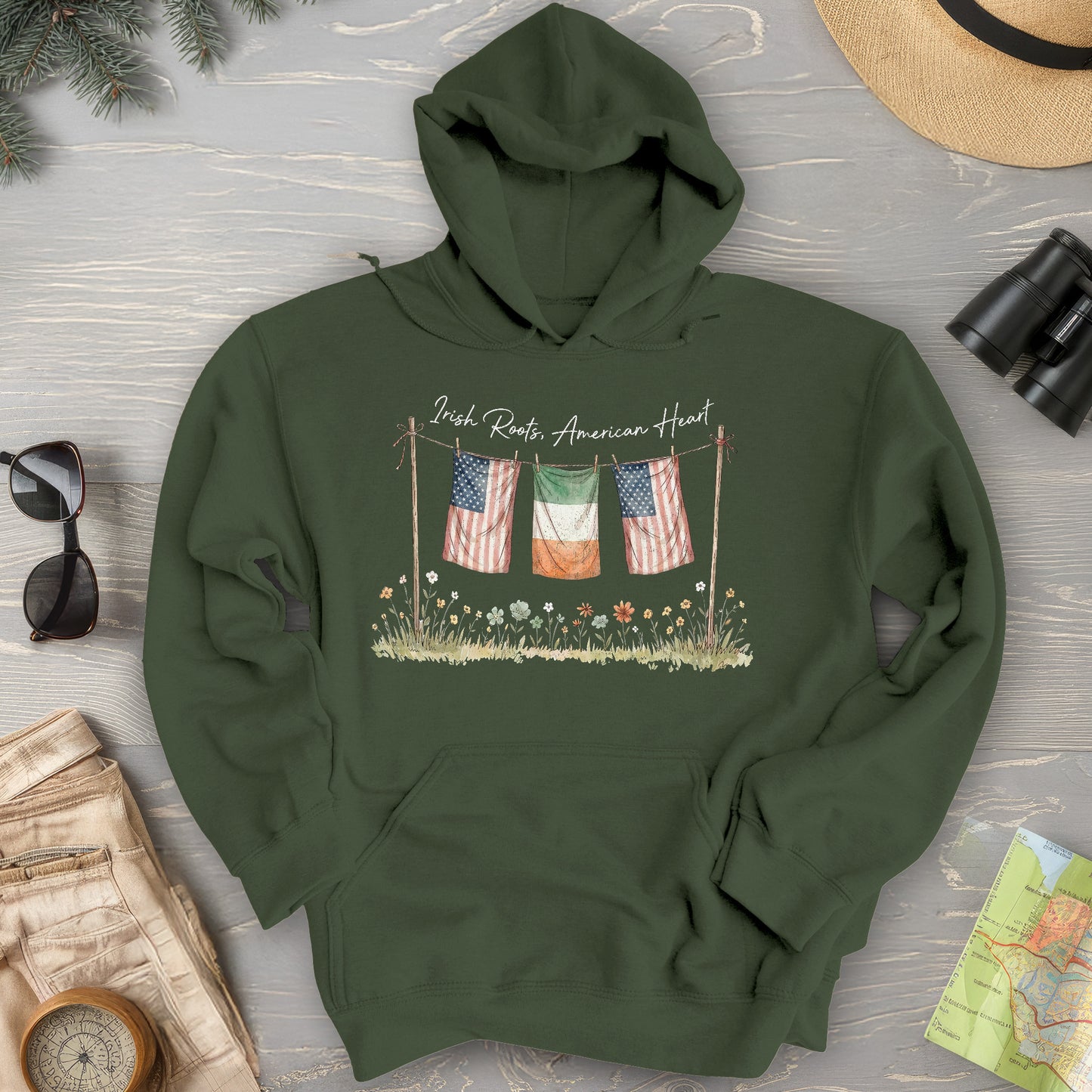 Irish Roots American Heart Hoodie