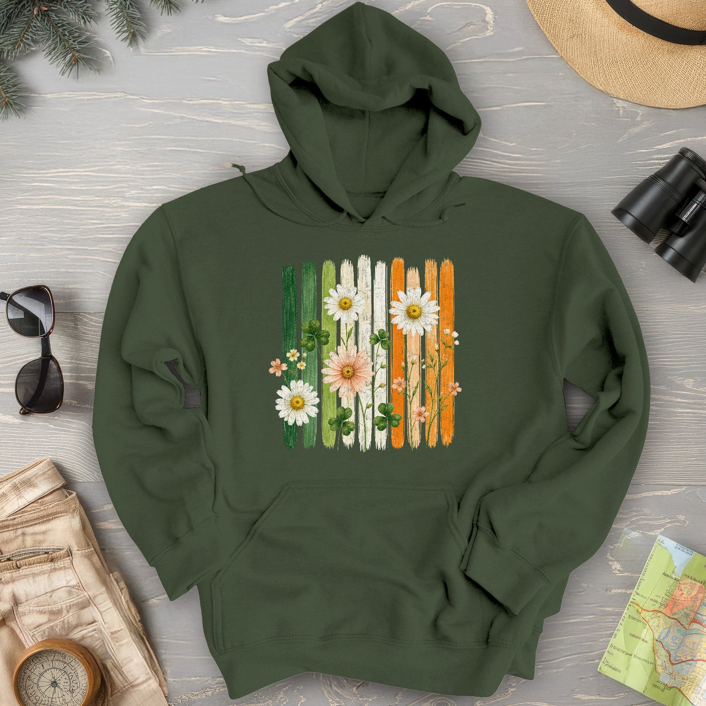 Irish Flower Stripes Hoodie