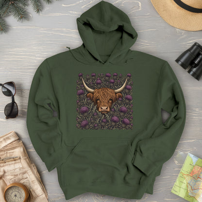 Highland Coo Thistle Hoodie