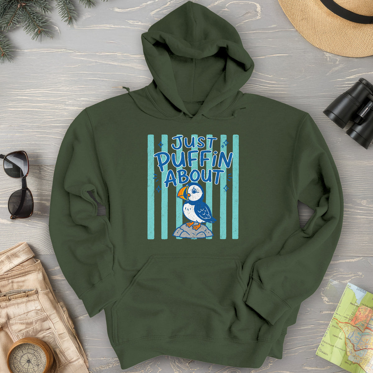 Just Puffin About Stripes Hoodie