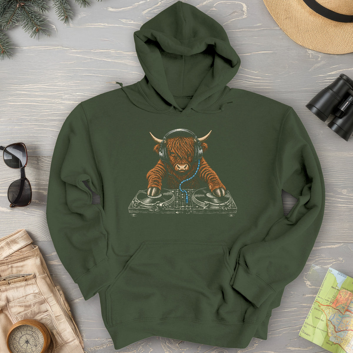 Dj Highland Coo Hoodie