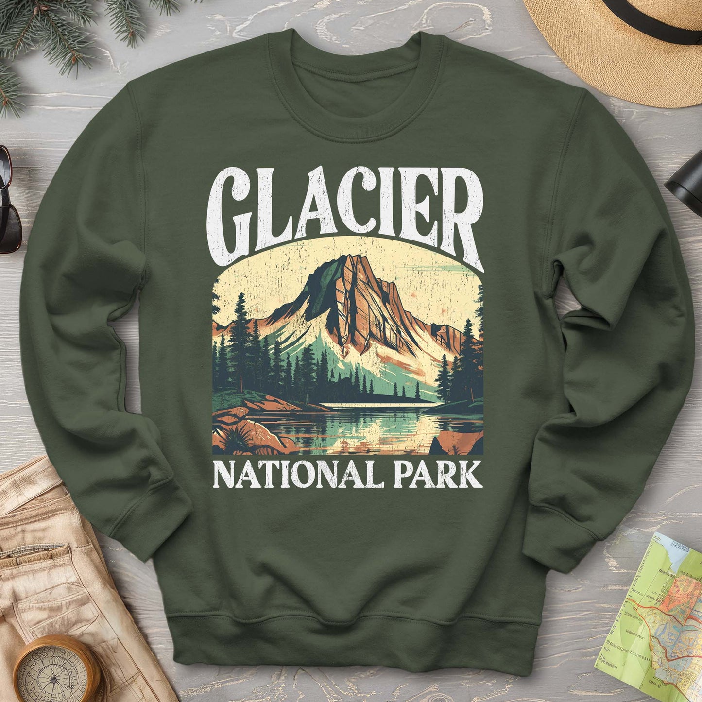 Glacier National Park "Big and Bold" Crewneck Sweatshirt