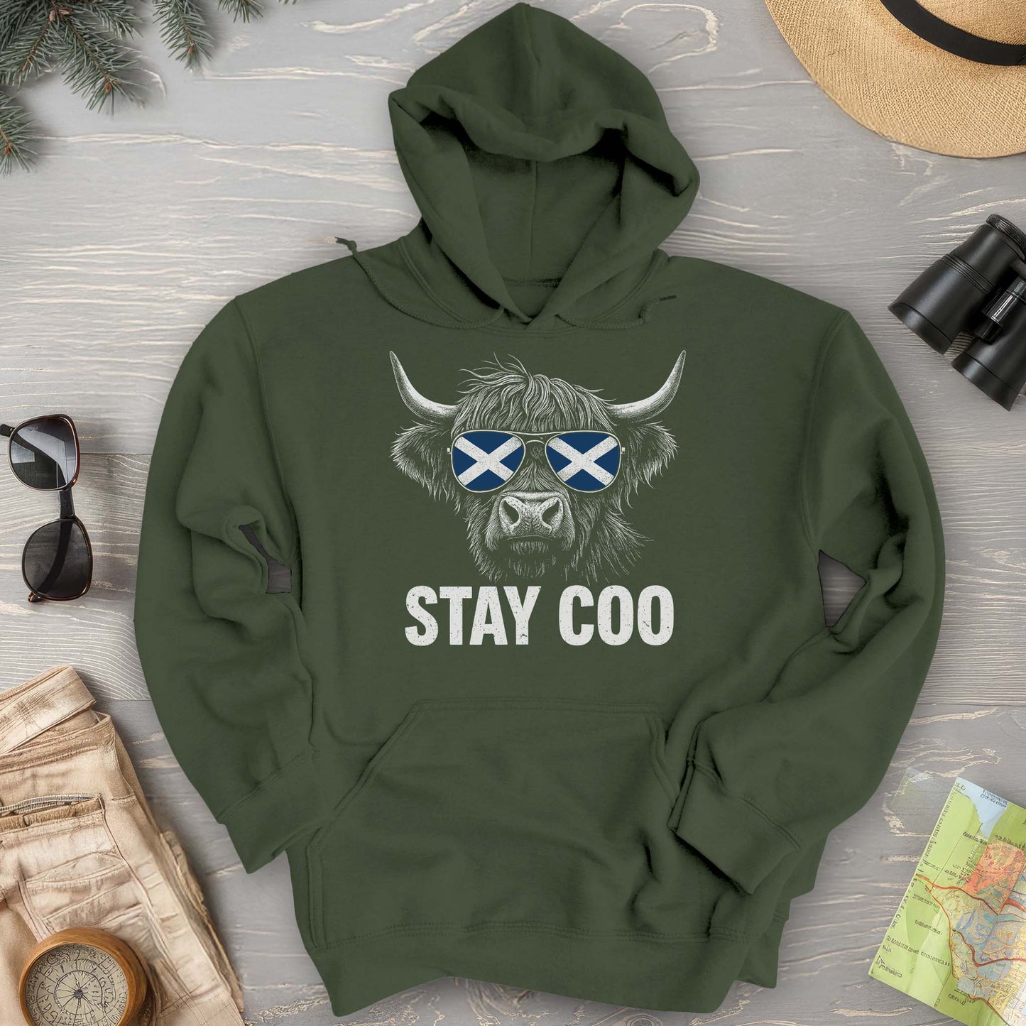Stay Coo Highland Cow "Sunglasses" Hoodie