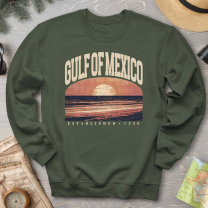 Gulf of Mexico Varsity Sunset Crewneck Sweatshirt