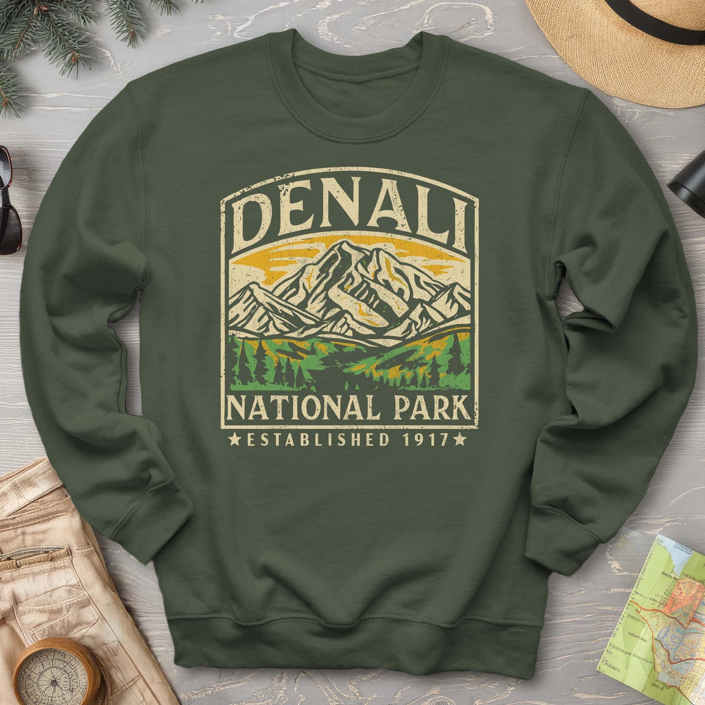 Denali National Park Vintage Crewneck Sweatshirt