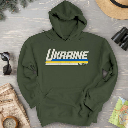 Ukraine Retro Stripe Hoodie