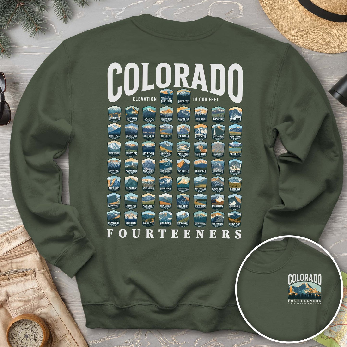 Colorado Fourteeners Front/Back Print Sweatshirt