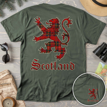 Scotland Tartan Lion Front/Back Print T-shirt