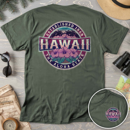Hawaii Badge Front/Back Print Comfort Colors T-shirt