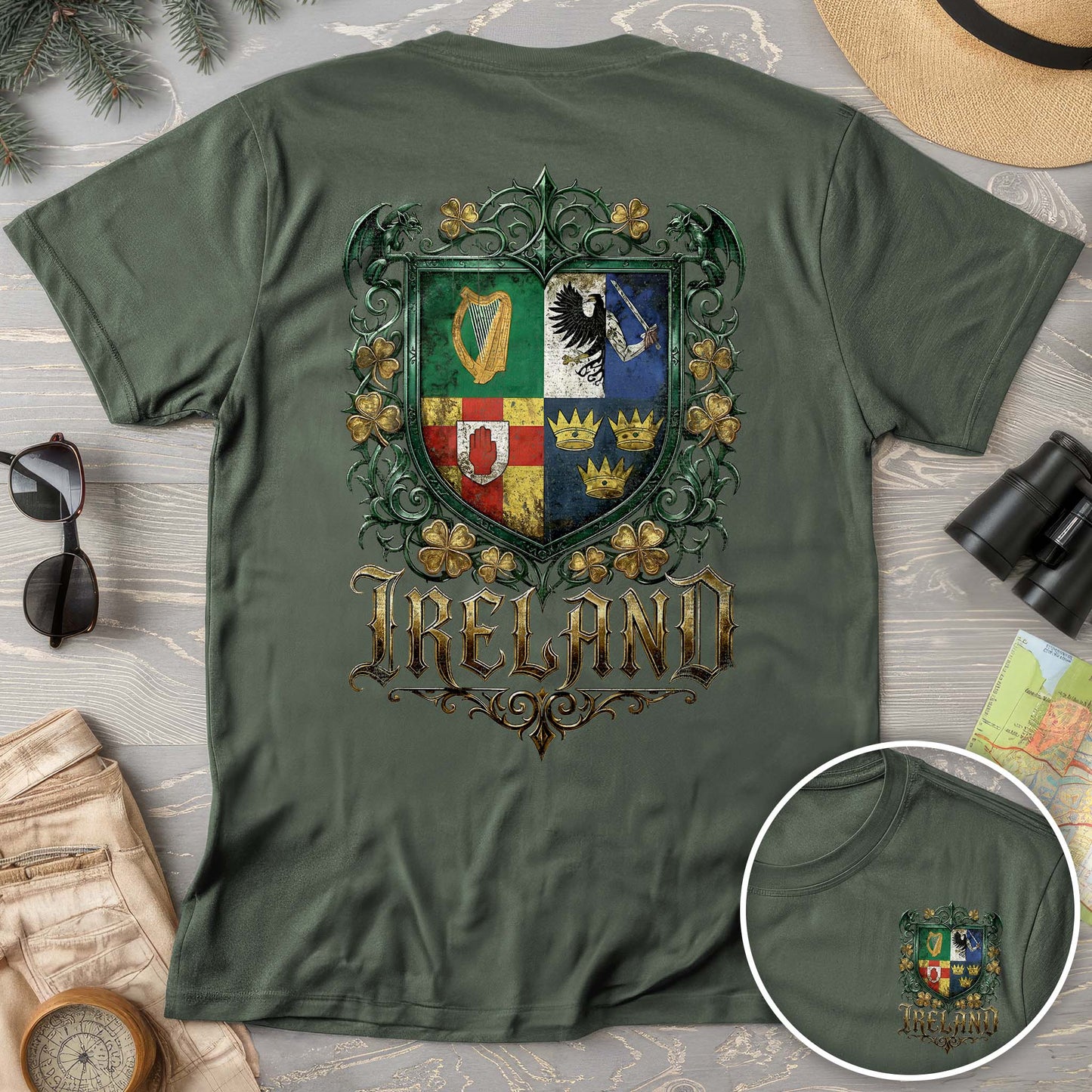 Irish Gothic Arms Front/Back Print Comfort Colors T-shirt