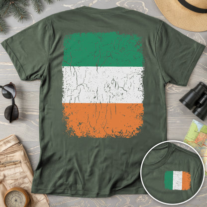 Ireland Distressed Flag Front/Back Print T-Shirt