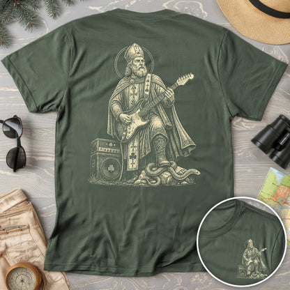 Saint Patrick Guitar Front/Back Print T-Shirt