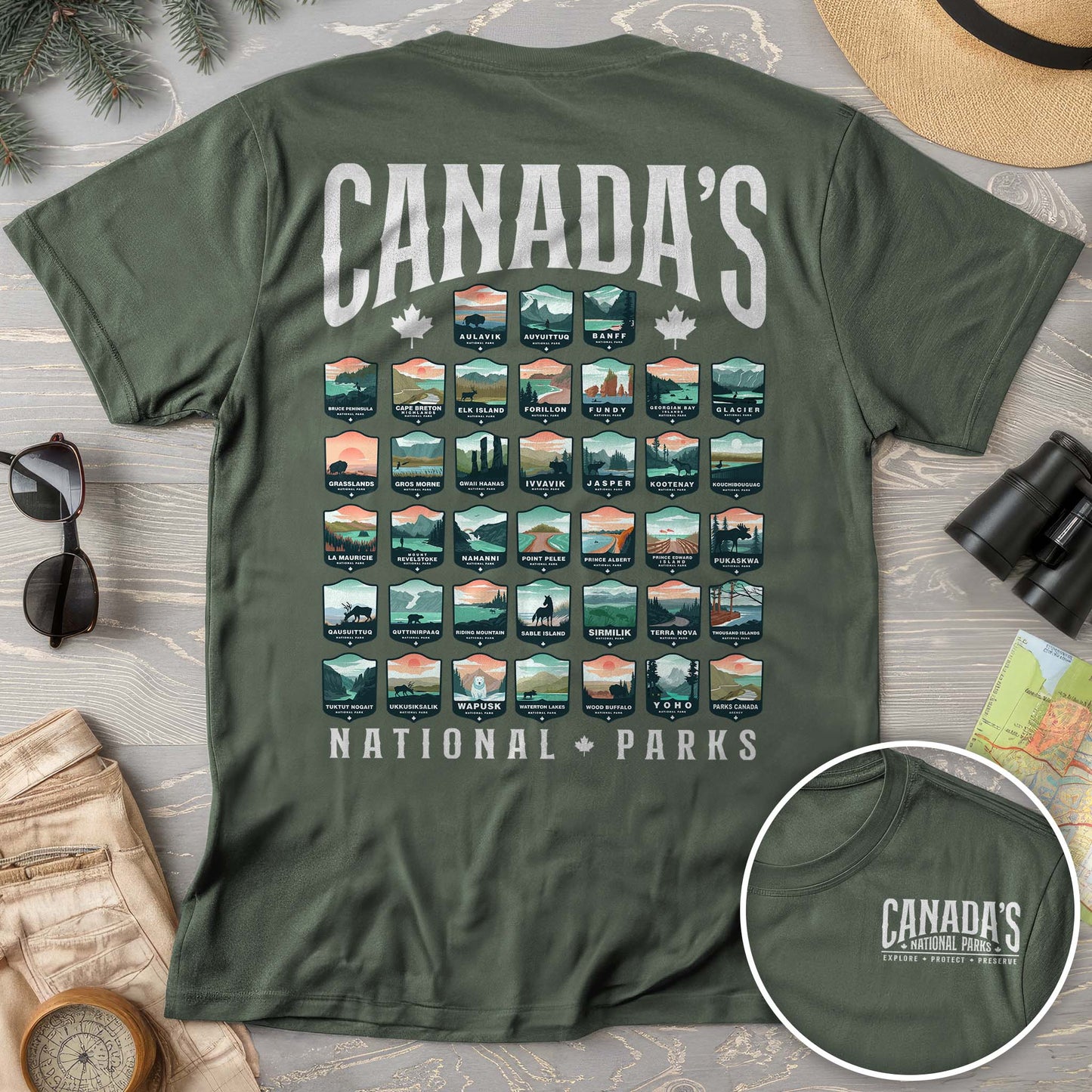 Canada's National Parks "Badges" Comfort Colors T-shirt