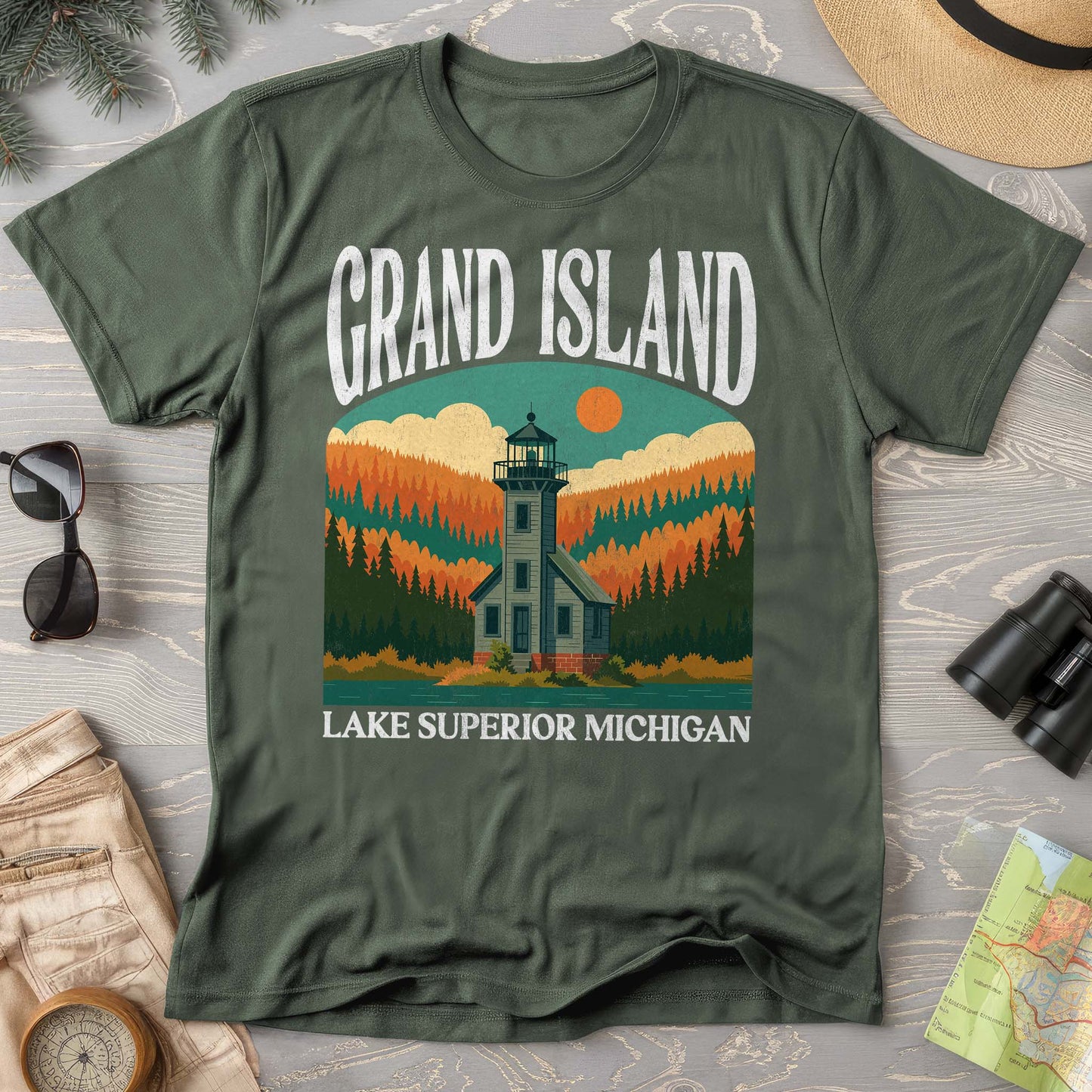 Grand Island Michigan "Big and Bold" Comfort Colors T-Shirt