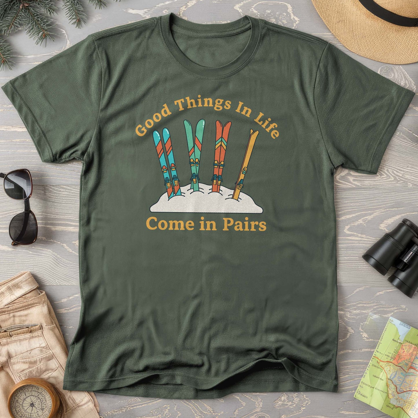 Good Things Come In Pairs Ski Comfort Colors T-shirt