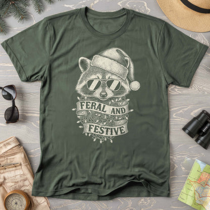 Feral and Festive Racoon Comfort Colors T-shirt