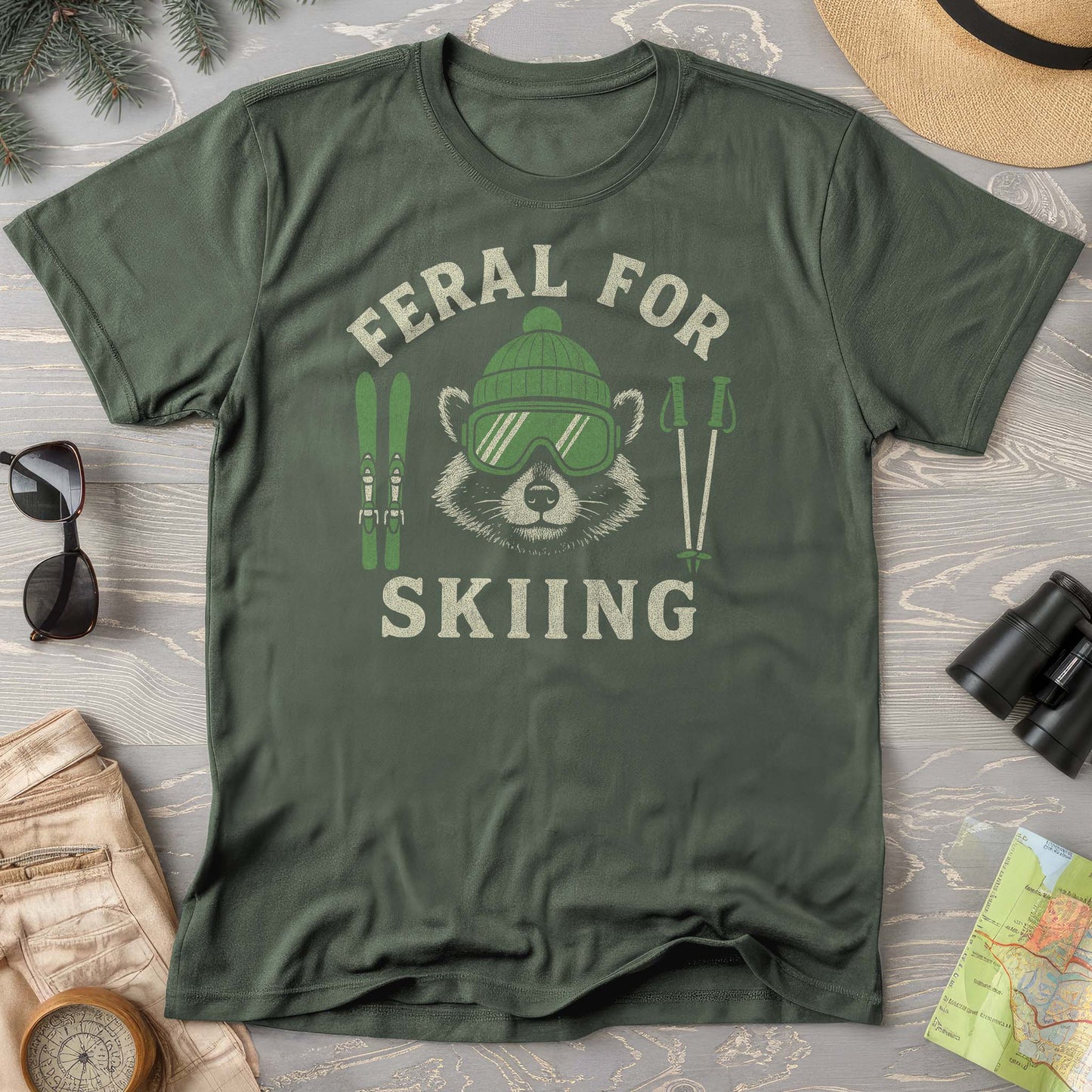 Feral for Skiing Comfort Colors T-shirt