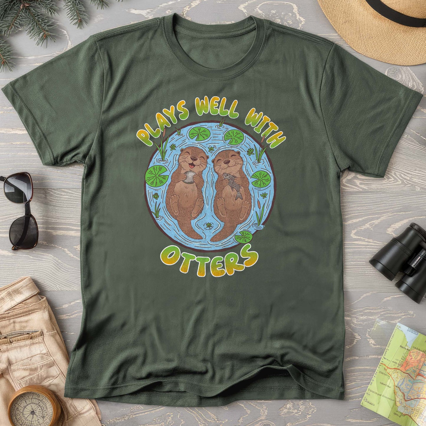 Plays Well With Otters Comfort Colors T-shirt