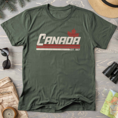 Canada Retro Stripe Comfort Colors T-shirt